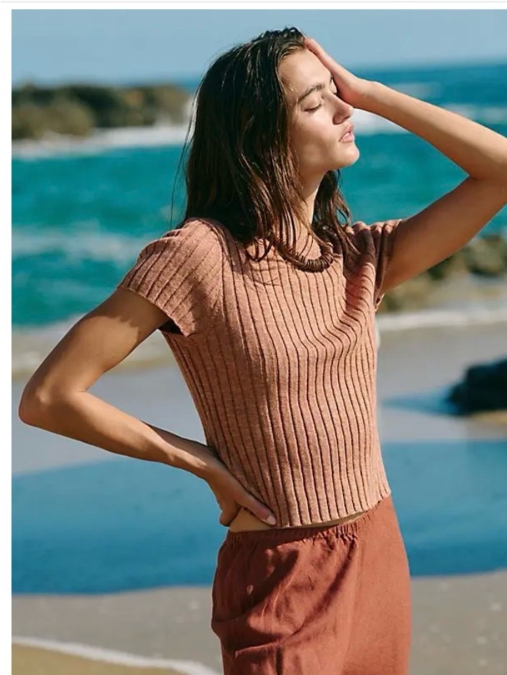 Free People Oh Baby Sweater Tee. NWT. Honey pie